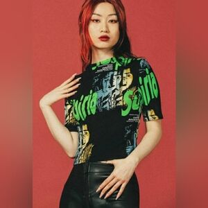 Killstar Black and Green Graphic Top